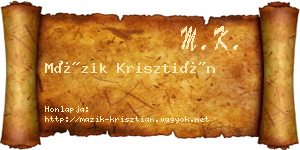 Mázik Krisztián névjegykártya