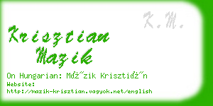 krisztian mazik business card